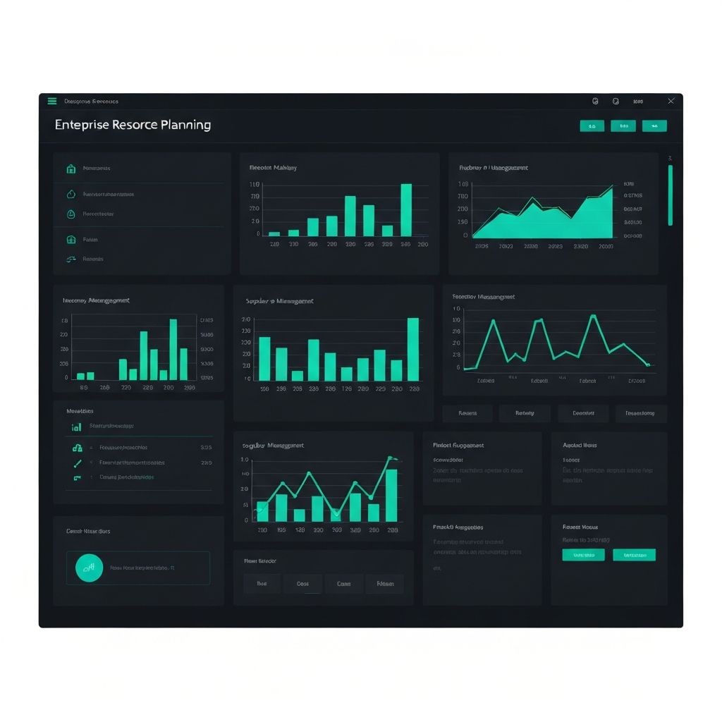 ERP system dashboard